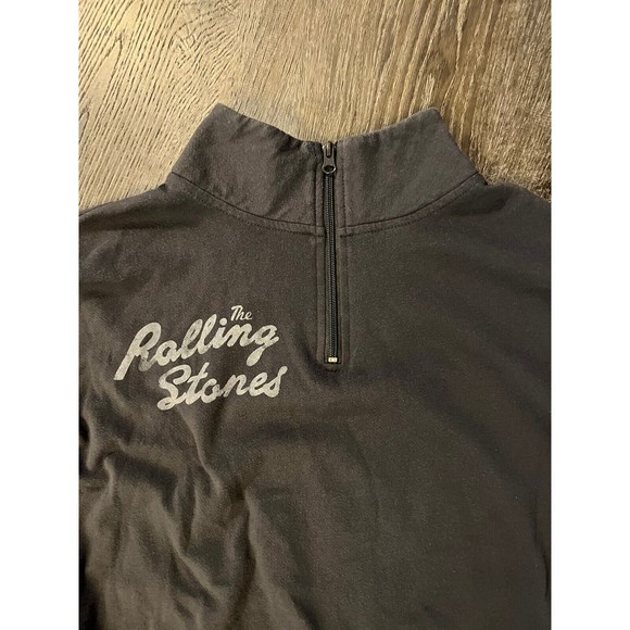 Rolling Stones Cropped Sweatshirt Size XXL Womens 1/4 Zip Pullover Gray 2XL - Picture 3 of 6
